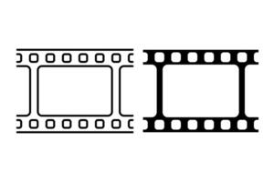 Linear icon. Part of old 35 mm photo film. World cinema day December 28th. Simple black and white vector