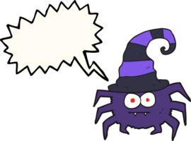 Hand gezeichnet Rede Blase Karikatur Halloween Spinne png