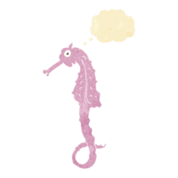 cartoon sea horse with thought bubble png