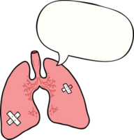 tekenfilm longen met toespraak bubbel png