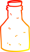warm gradient line drawing of a cartoon old ceramic bottle with cork png
