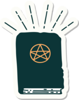 sticker of a tattoo style spellbook png