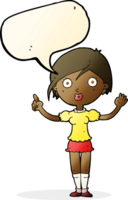 cartoon girl asking question with speech bubble png