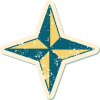 iconic distressed sticker tattoo style image of a star symbol png