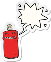 cartoon spray can with speech bubble sticker png