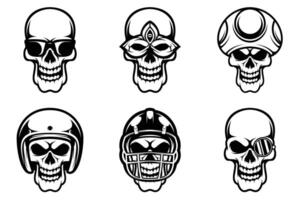 Skull Mascot Design Bundle Outline Version vector