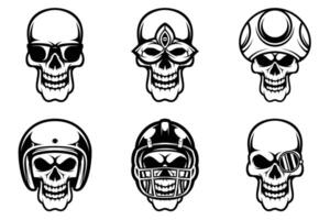 Skull Mascot Design Bundle Outline Version vector