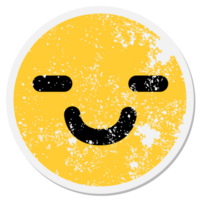 adesivo circular de rosto feliz simples png