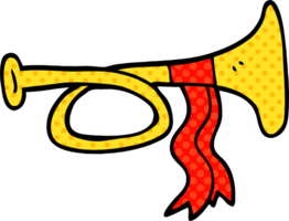 cartoon doodle brass horn png