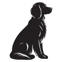 illustration of A Springer Spaniel watching in black and white vector