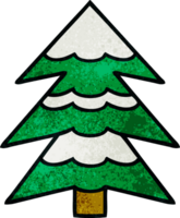 retro grunge texture cartoon of a snow covered tree png