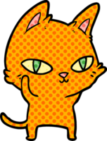 gato de desenho animado com olhos brilhantes png