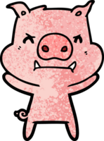 cochon de bande dessinée en colère png