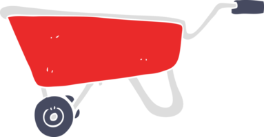 flat color illustration of wheelbarrow png