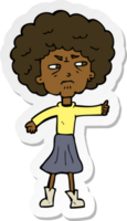 sticker of a cartoon annoyed old woman png