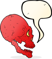 ilustración de calavera roja con bocadillo png