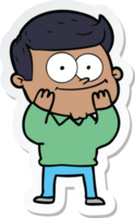 sticker of a cartoon happy man png