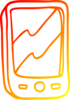 warm gradient line drawing of a cartoon red mobile phone png