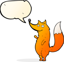 Cartoon winkender Fuchs mit Sprechblase png