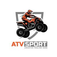 atv jump, an illustration of sport logo vector