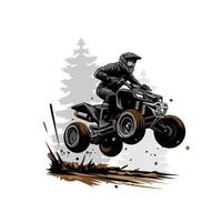 atv jump on the mud vector