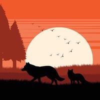 wild animals illustration vector