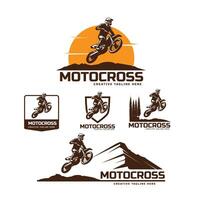 motor cross logo set illustration vector