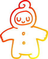 warm gradient line drawing of a cartoon human baby png