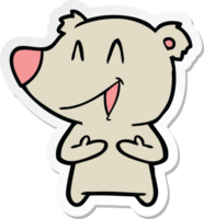 sticker of a laughing bear cartoon png