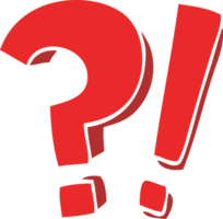 cartoon doodle question mark and exclamation mark png