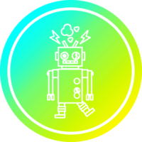 defect robot circulaire icoon met koel helling af hebben png