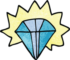 dessin animé doodle diamant brillant png