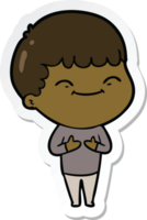 sticker of a cartoon happy boy png