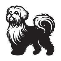 A Maltese Majestic Meander illustration in black and white vector