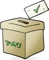 mano dibujado dibujos animados votación caja png