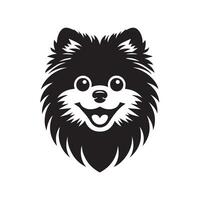 perro cara ilustración - un contento pomeranio perro cara logo concepto diseño vector