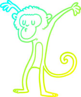 cold gradient line drawing of a cartoon monkey png