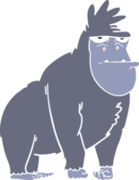 piatto colore stile cartone animato gorilla png