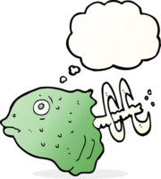 cartoon fish head with thought bubble png