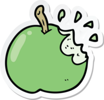 autocollant d'une pomme mordue de dessin animé png