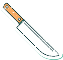 iconic distressed sticker tattoo style image of a knife png