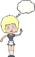 cartoon maid with thought bubble png