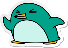 sticker tekenfilm illustratie kawaii van een schattig pinguïn png