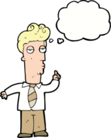 cartoon bored man asking question with thought bubble png