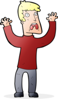 cartoon frightened man png