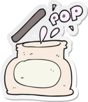 sticker of a cartoon popping jar png