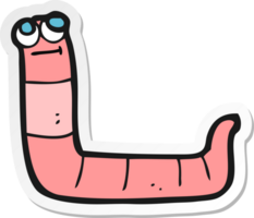 sticker van een tekenfilmworm png