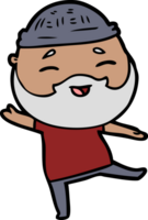 cartoon happy bearded man png