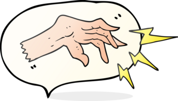 hand drawn speech bubble cartoon hand casting spell png