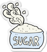 klistermärke av en tecknad sockerskål png